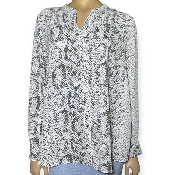 J Crew women's Snakeskin Print button-up Blouse size M - Picture 1 of 10